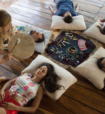 Sound healing session in the maloca
